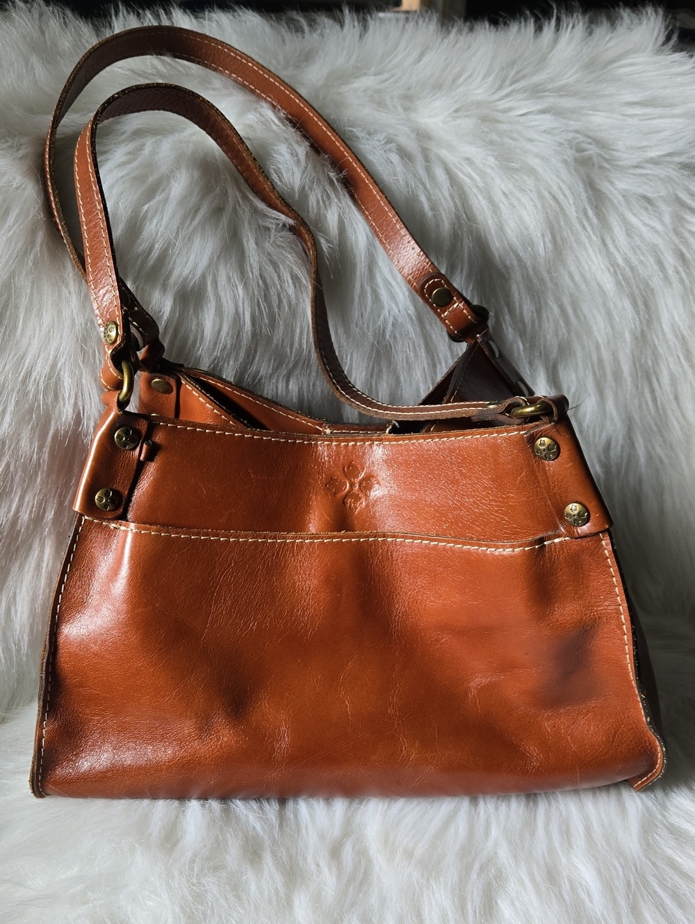 Patricia Nash Classic Women’s Leather Bag in Cognac Brown